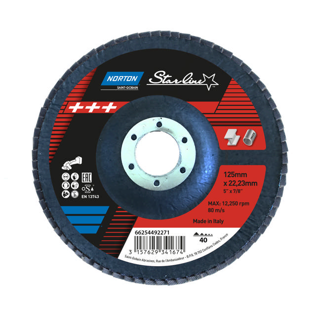 Norton Lamelrondel 125x22 K40 Starline R842 Tilbud