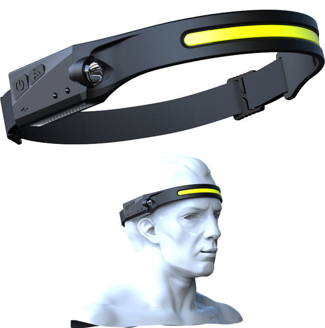 BATO Pandelampe letvægt med gummistrop, 3W COB, opladelig, 60-350 Lumen Tilbud