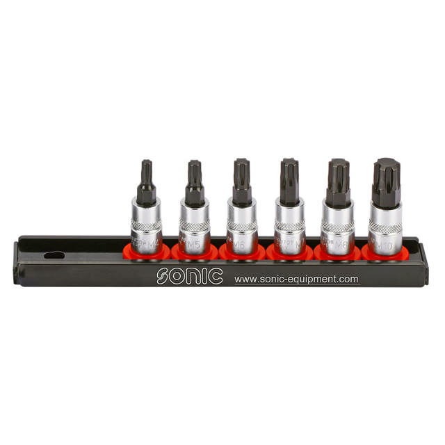 Bit socket set 1/4'', ribe on rail 6-pcs