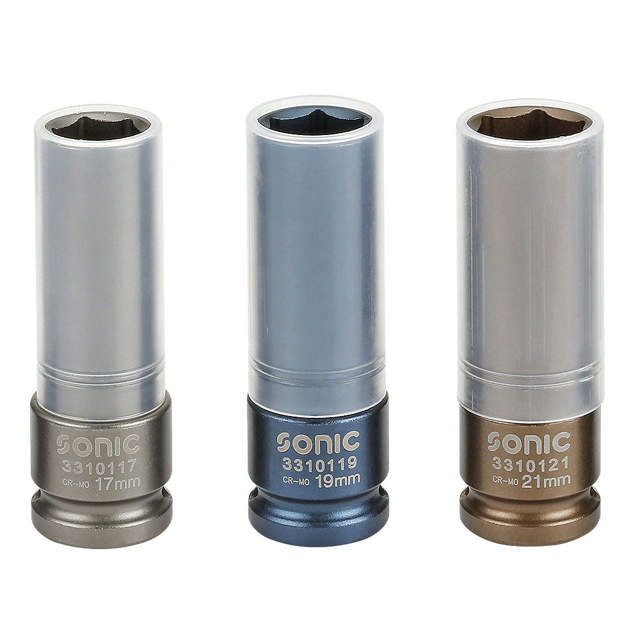 Wheel socket set 1/2'', 3-pcs