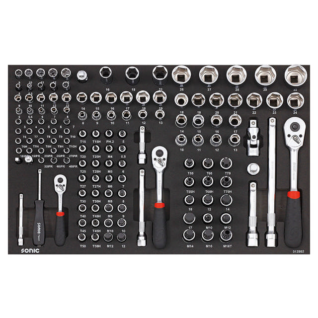 Bit socket set 1/4'', 3/8'' & 1/2'', SFS 139-pcs