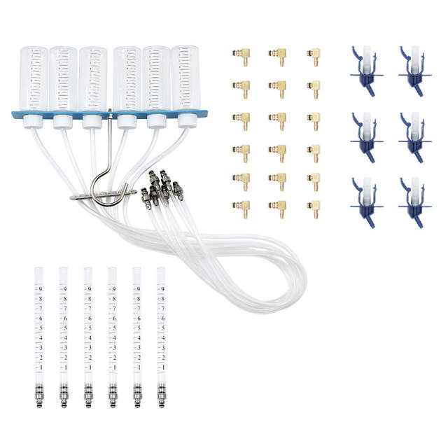 Common rail flow meter set for 6 cylinders
