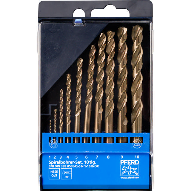 SET DIN 338 HSSE N 1-10 INOX 10TLG